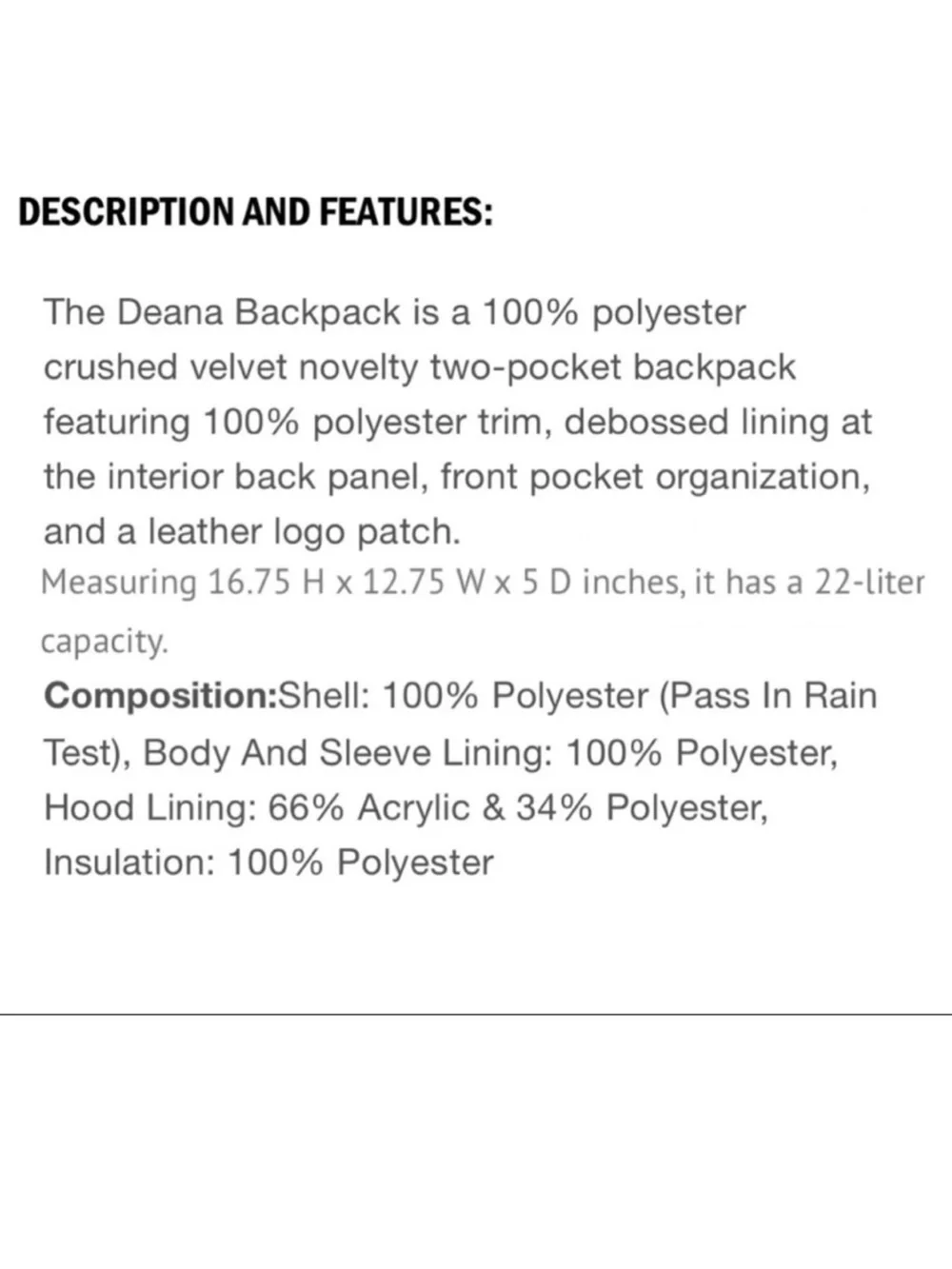 Vans Deana Backpack Grey Crushed Velvet 2 Pocket Stylish Casual Bag